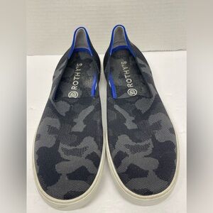 Rothy’s Slip On Boardwalk Women’s Size 9 Camo Black Gray Sneakers Shoes